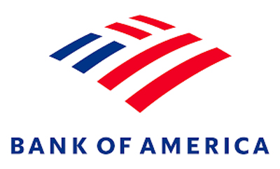 Bank of America is pictured atop the Bank of America building