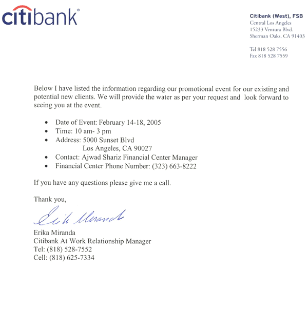 Testimonial from Citibank, great review!